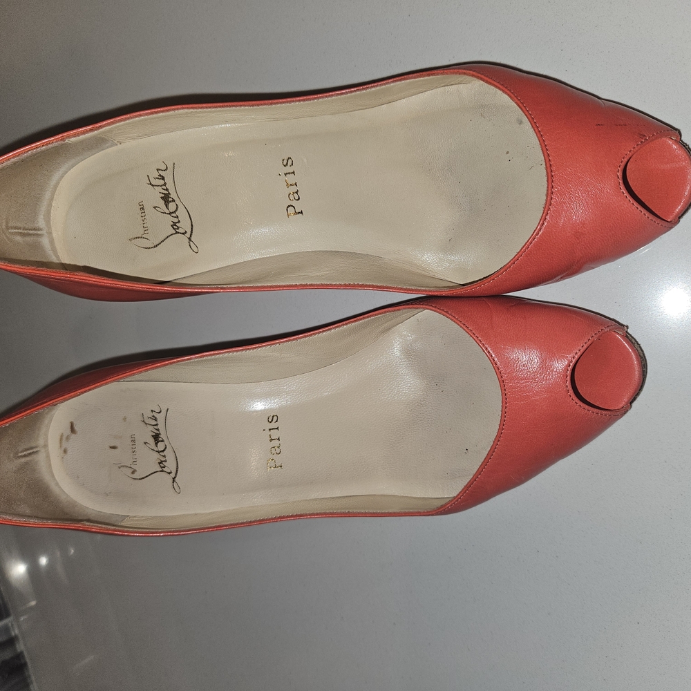 Christian Louboutin Women's Coral Peep Toe Shoes